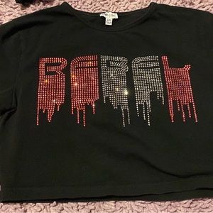 Rebel athletic crystal drip crop top